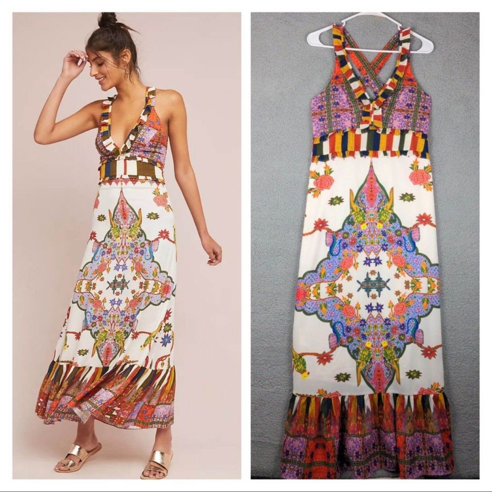 NWOT! Anthropologie Cleobella Les Arcades Maxi Dress Lined Boho Retro